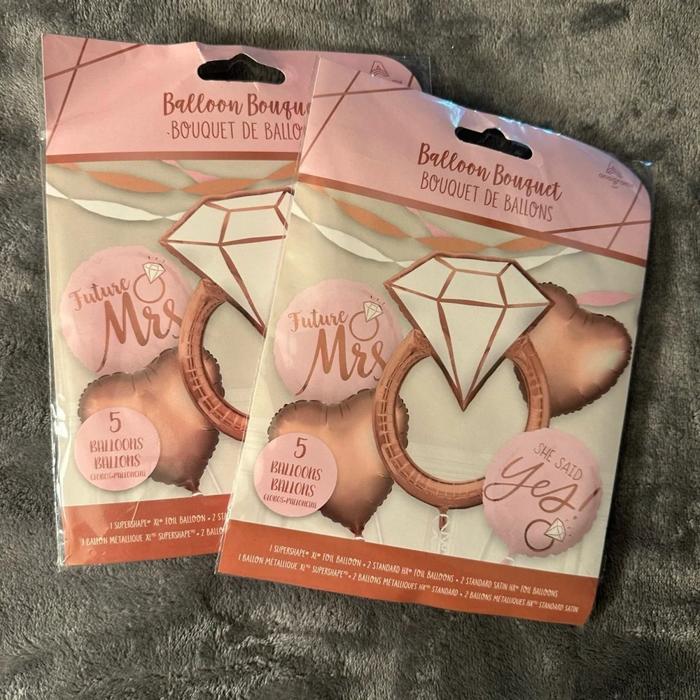 Bridal Shower Engagement Party Balloons Decorations Foil Diamond Ring Future Mrs
